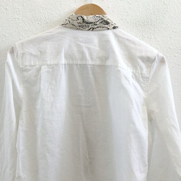 EQUIPMENT Contrast Snake Print Collared Shirt Small Size - Picture 3 of 9